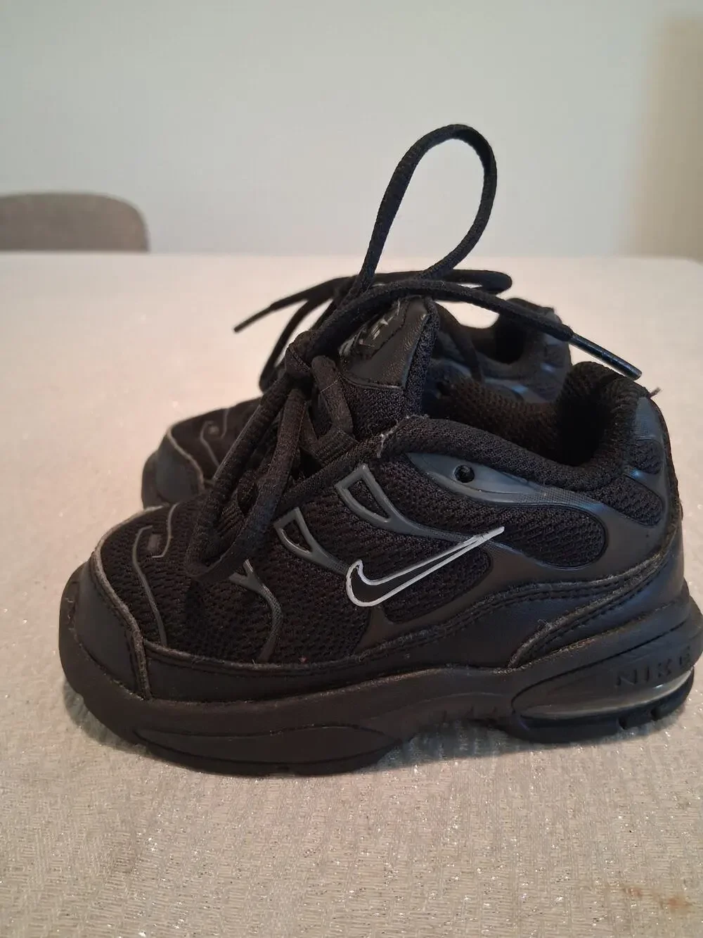 Nike Air Max Plus TD Black Pure Platinum 314730-053 Toddler Size 6C NO INSOLES